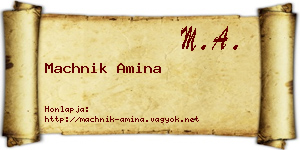 Machnik Amina névjegykártya